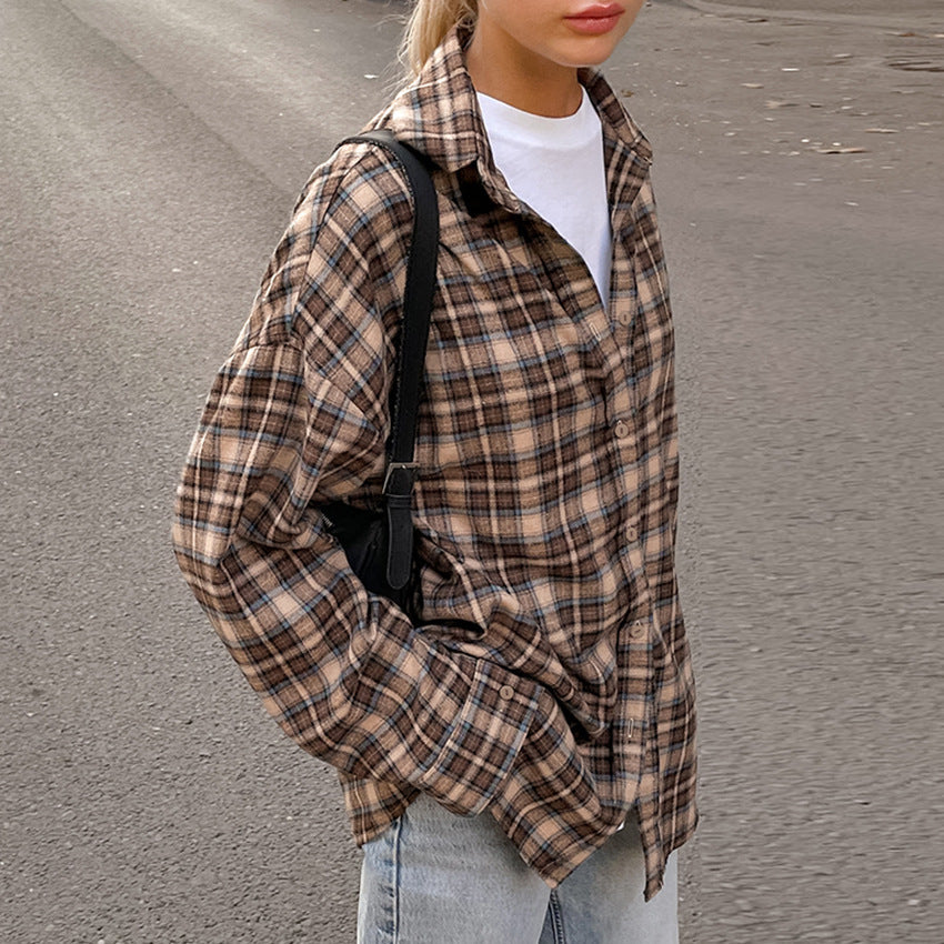 Women's Plaid Button-Down Shirt