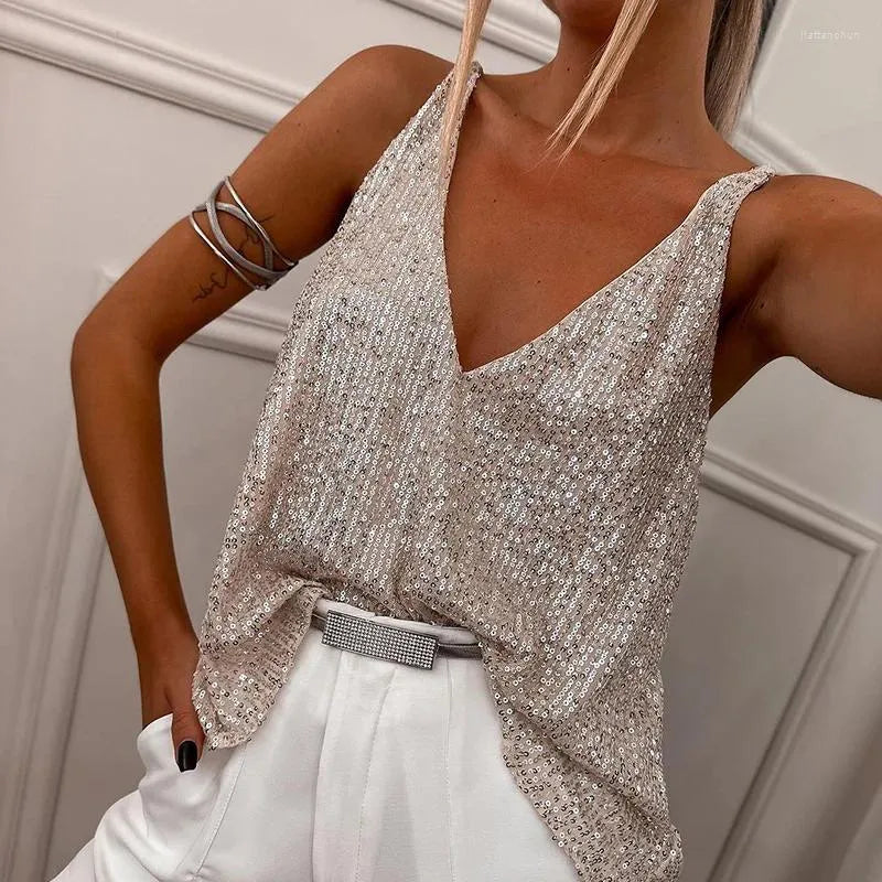 Women’s Sequin Sleeveless Top