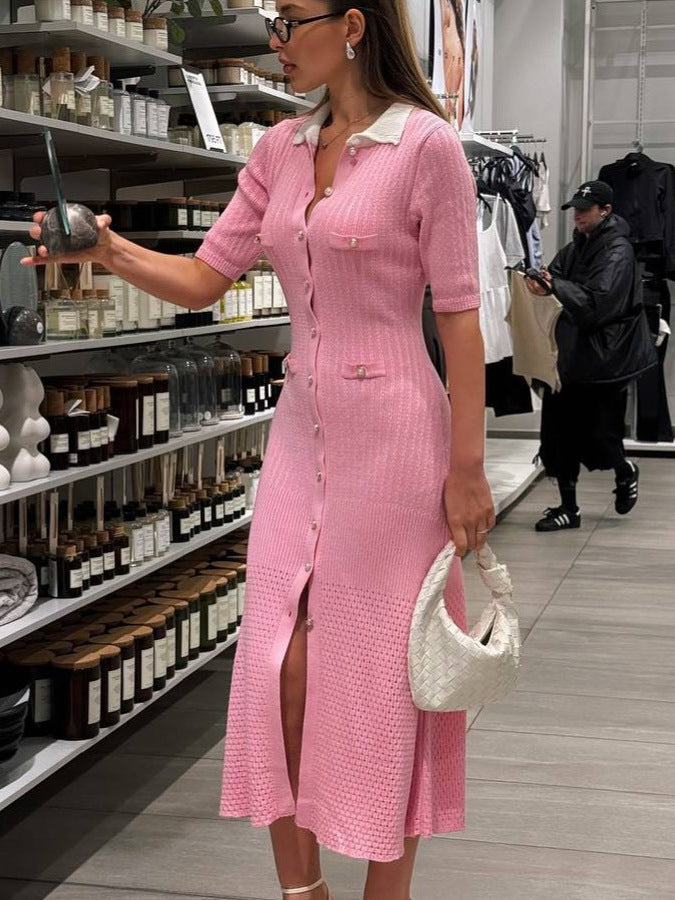 Women’s Short-Sleeved Knit Maxi Dress