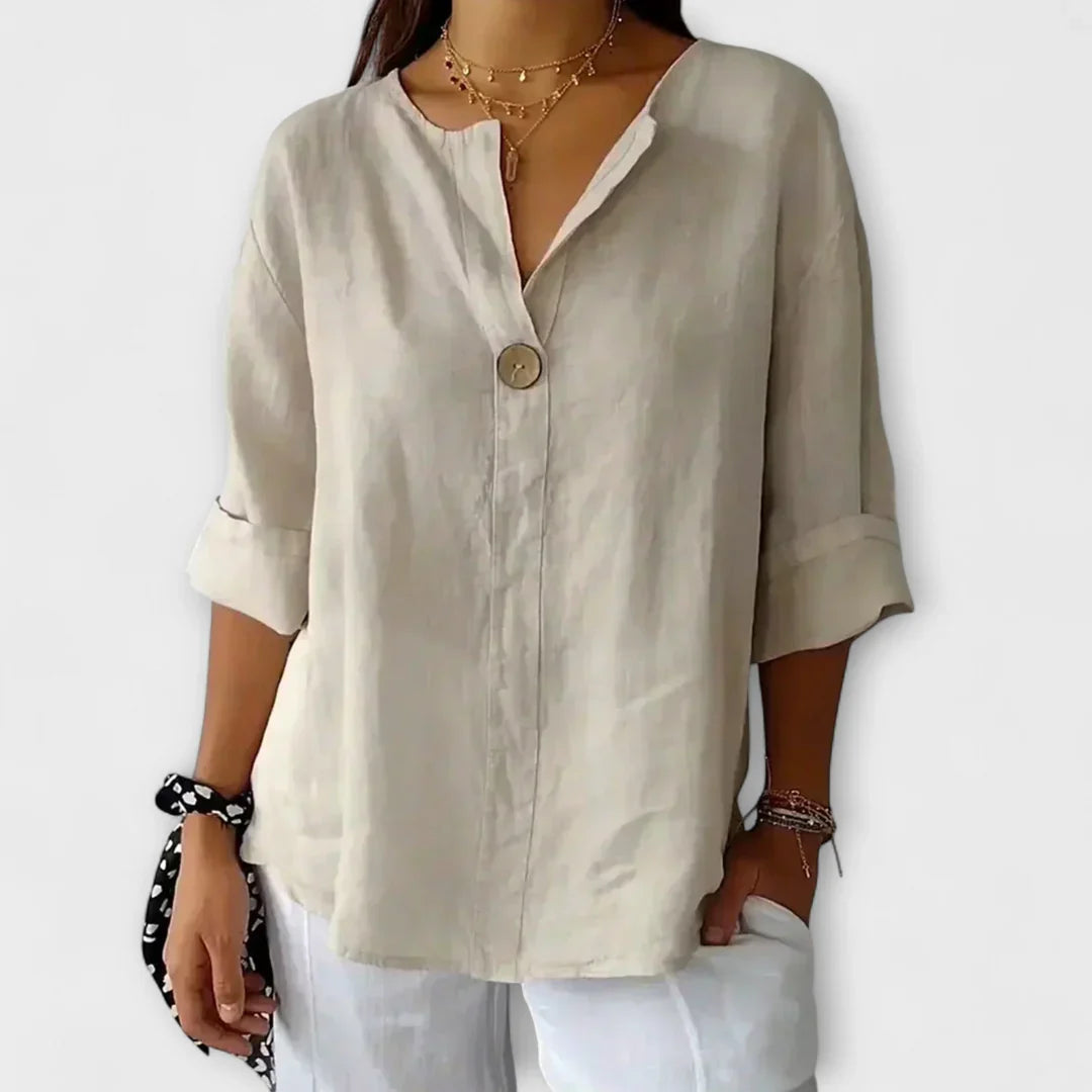 Women’s Short Sleeve Blouse and Button Front