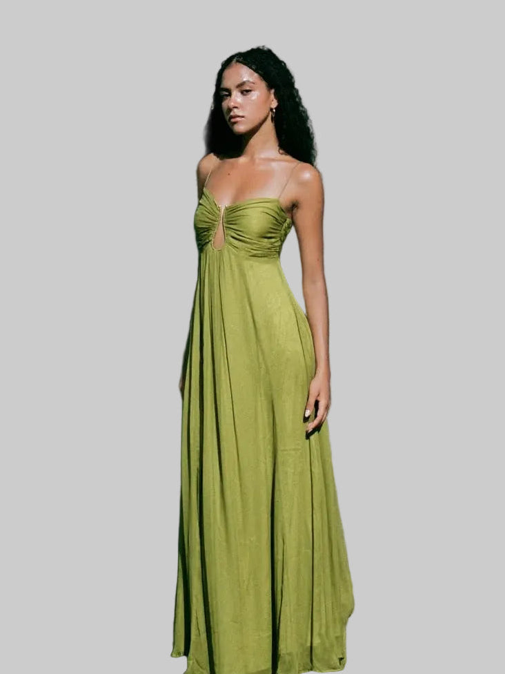 Women’s Sleeveless Maxi Dress with Strapless Neckline