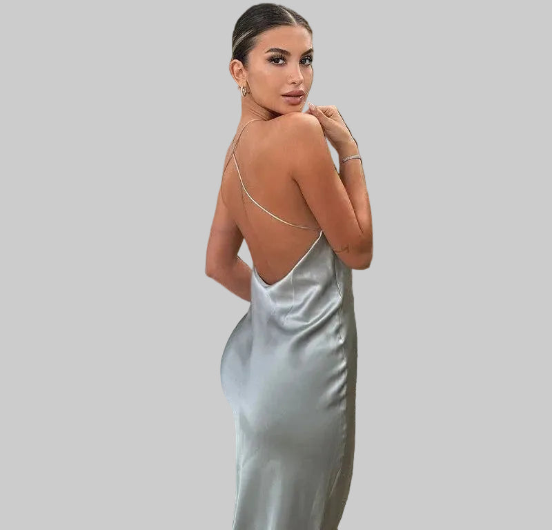Women’s Sleeveless Open Back Maxi Dress