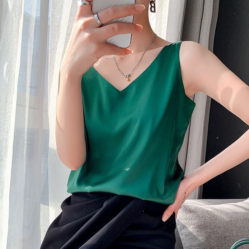 Women’s Sleeveless Top with Wide Straps