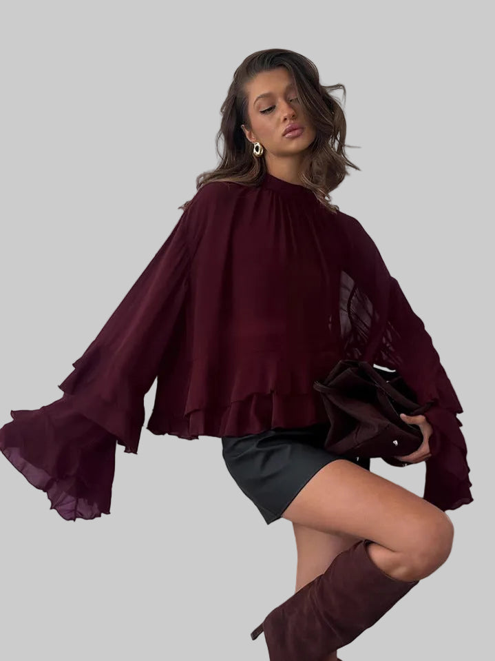 Women's Tiered Bell Sleeve Top