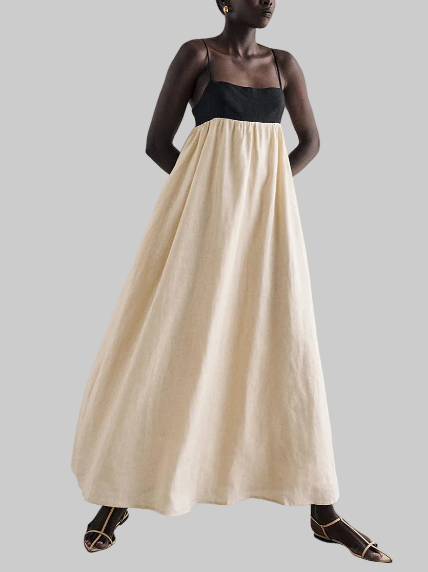 Women’s Two-Tone Strapped Maxi Dress