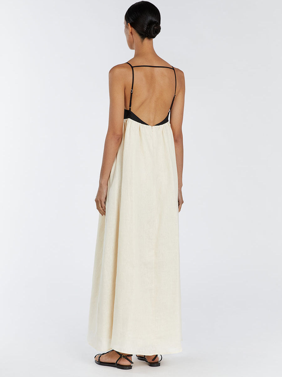 Women’s Two-Tone Strapped Maxi Dress
