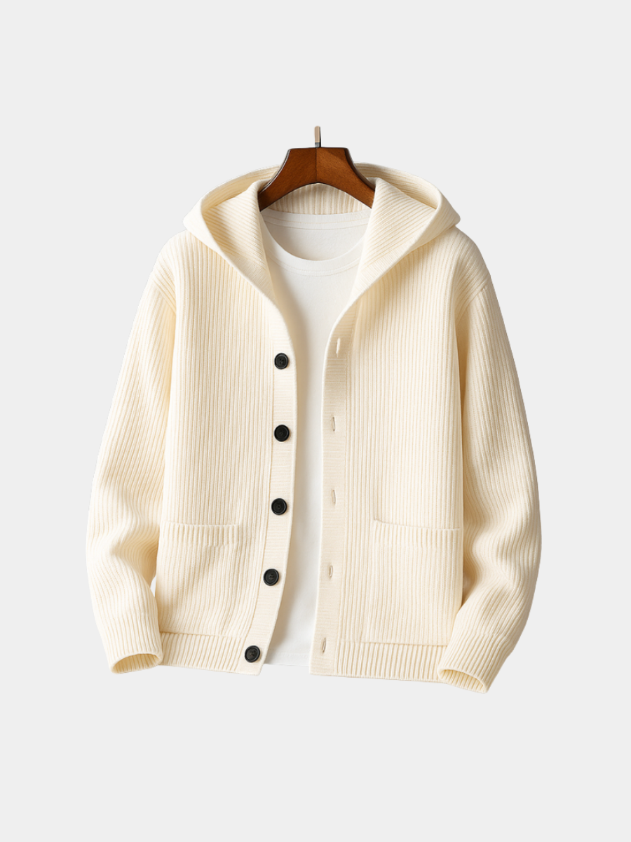 Men's Hooded Cardigan – Knitted Zip Up