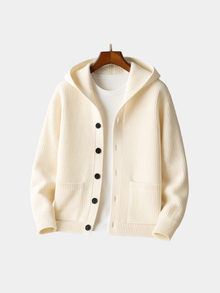 Men's Hooded Cardigan – Knitted Zip Up