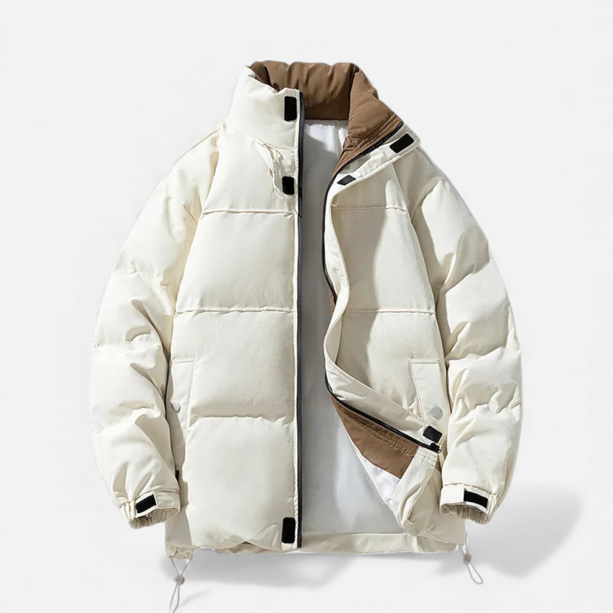 Men’s Oversized Windproof Jacket with Stand Collar