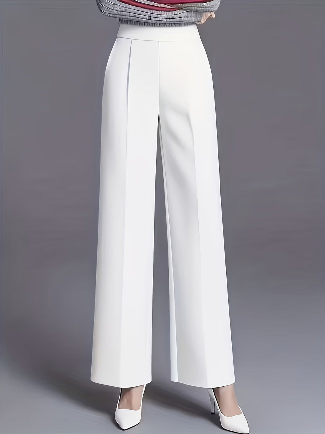 Elegant High-Waisted Slant Pocket Pants
