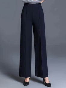 Elegant High-Waisted Slant Pocket Pants