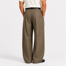 Men's Wide Leg Pleated Trousers – Relaxed Tailored Fit
