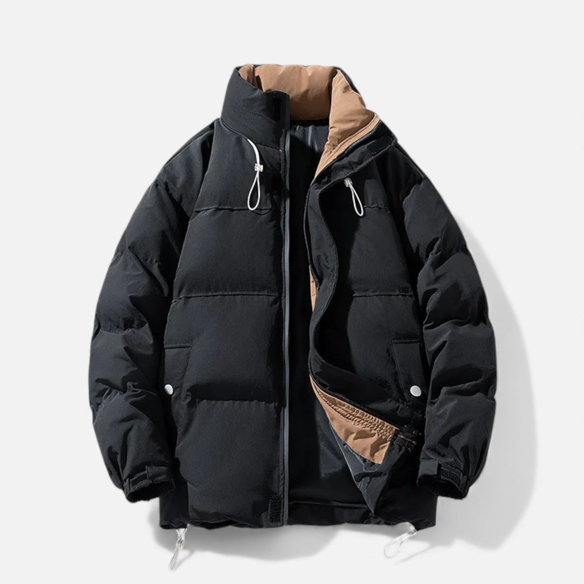 Men’s Oversized Windproof Jacket with Stand Collar