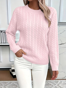 Women's Cable-Knit Round Neck Sweater