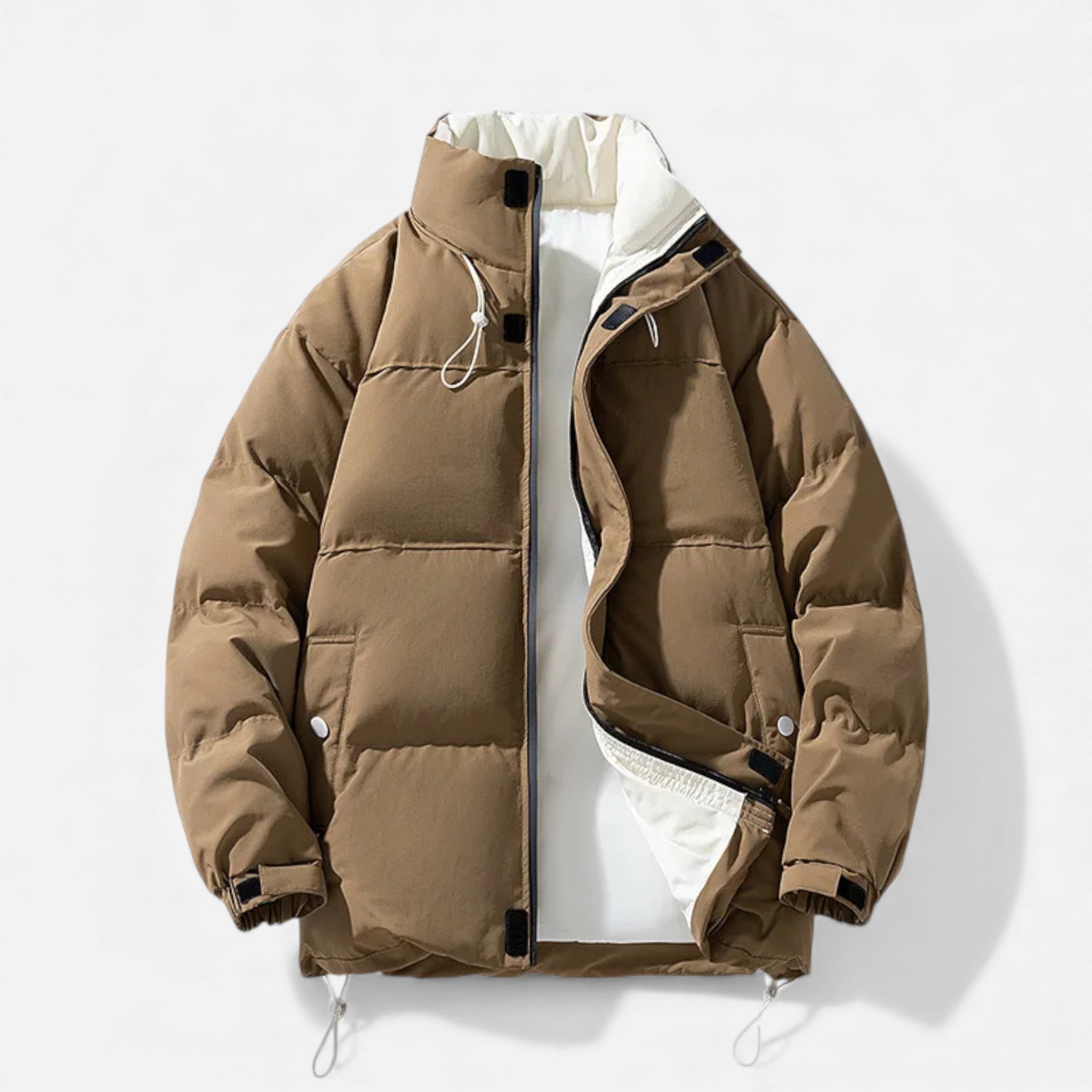 Men’s Oversized Windproof Jacket with Stand Collar