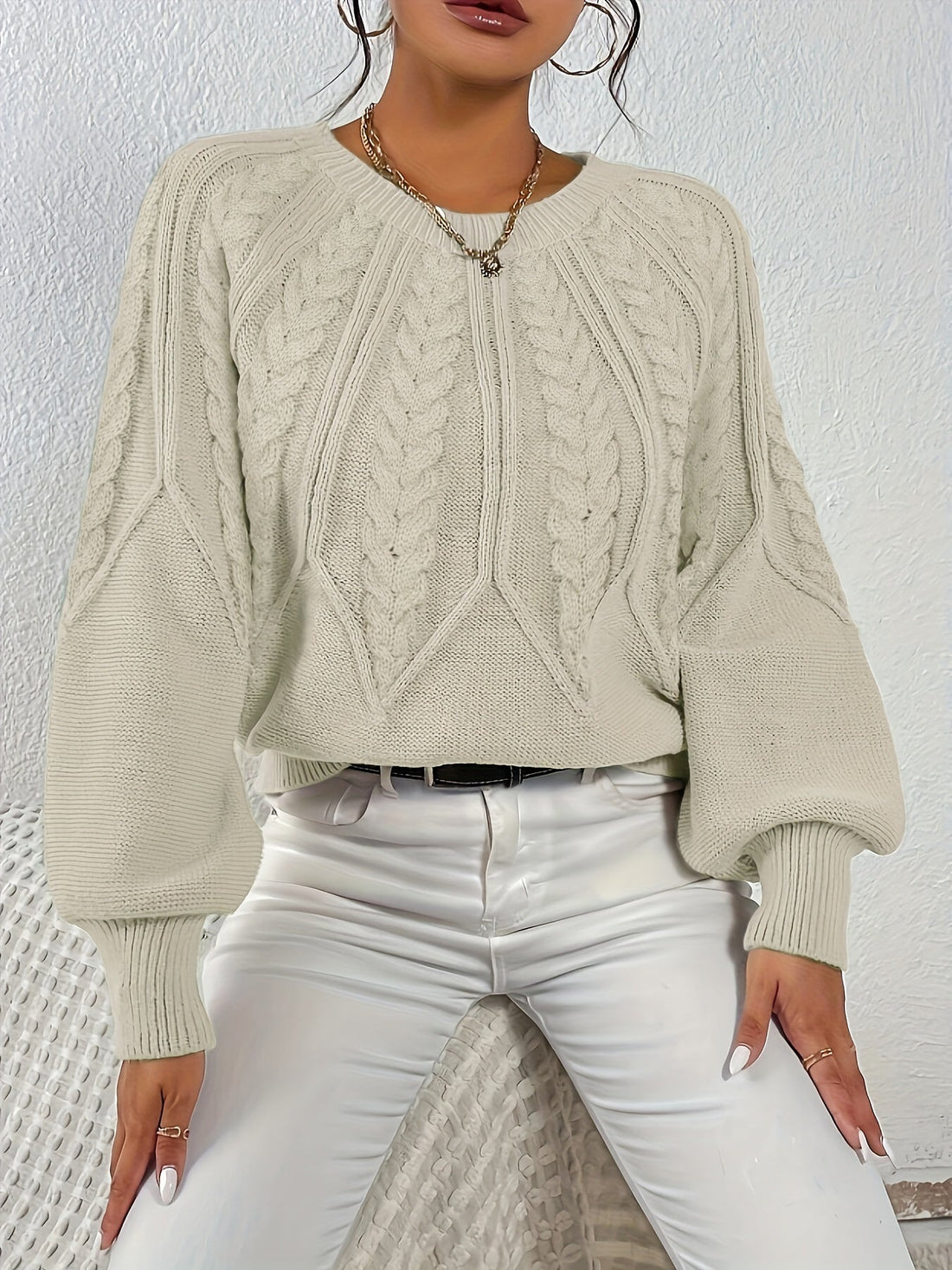 Relaxed Cable-Knit Sweater