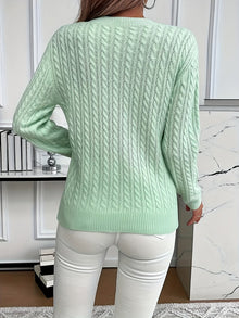 Women's Cable-Knit Round Neck Sweater