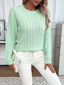 Women's Cable-Knit Round Neck Sweater