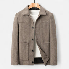 Men’s Wool Blend Jacket – Business Lapel Elegance