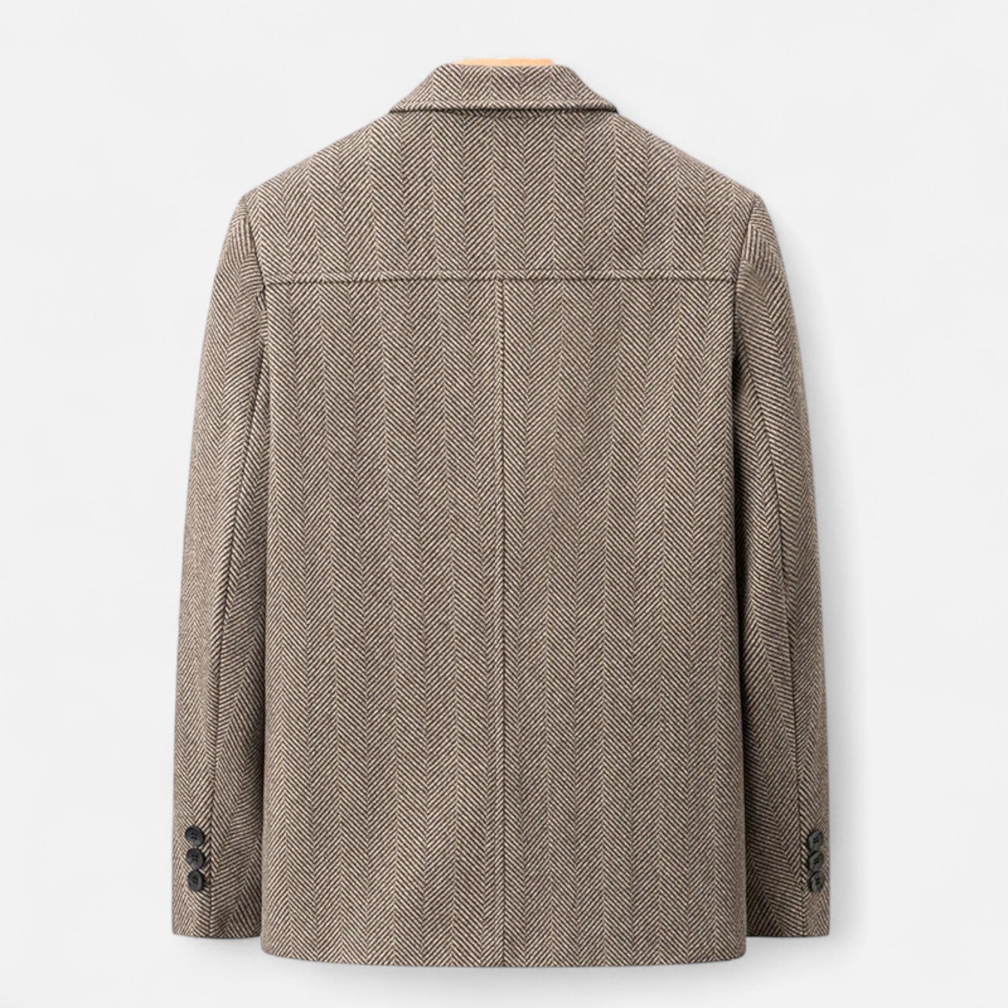 Men’s Wool Blend Jacket – Business Lapel Elegance