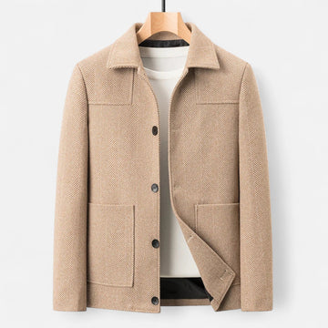 Men’s Wool Blend Jacket – Business Lapel Elegance