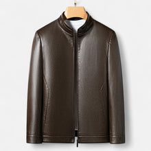 Men’s PU Leather Jacket – Stand Collar Autumn Elegance