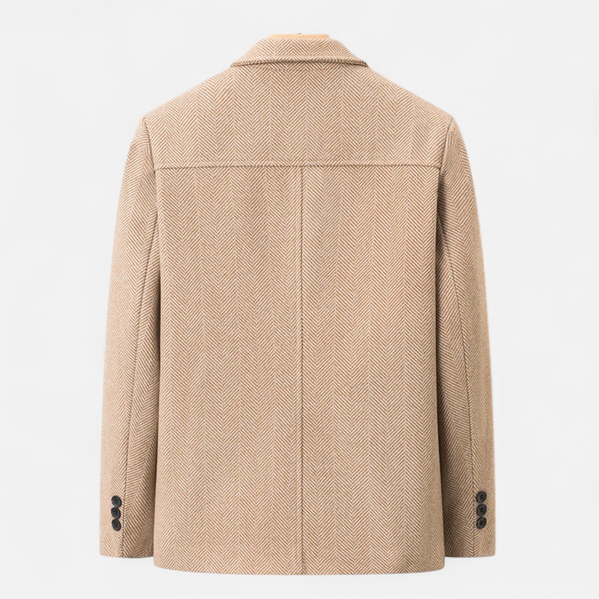 Men’s Wool Blend Jacket – Business Lapel Elegance