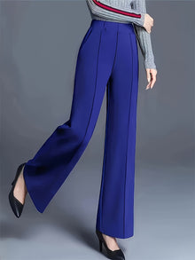 Elegant High-Waisted Slant Pocket Pants