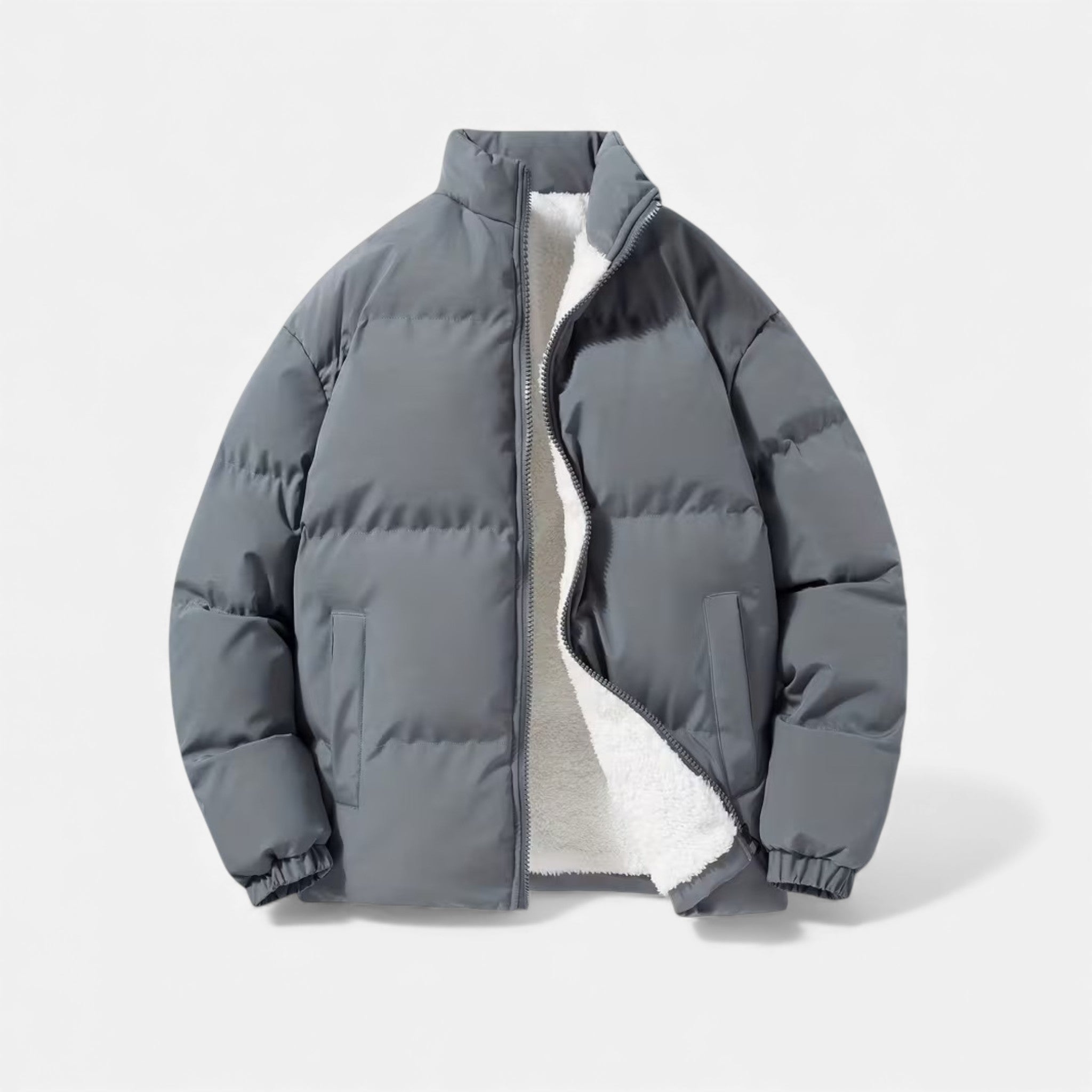 Men’s Lambswool Plush Puffer Jacket for Autumn/Winter