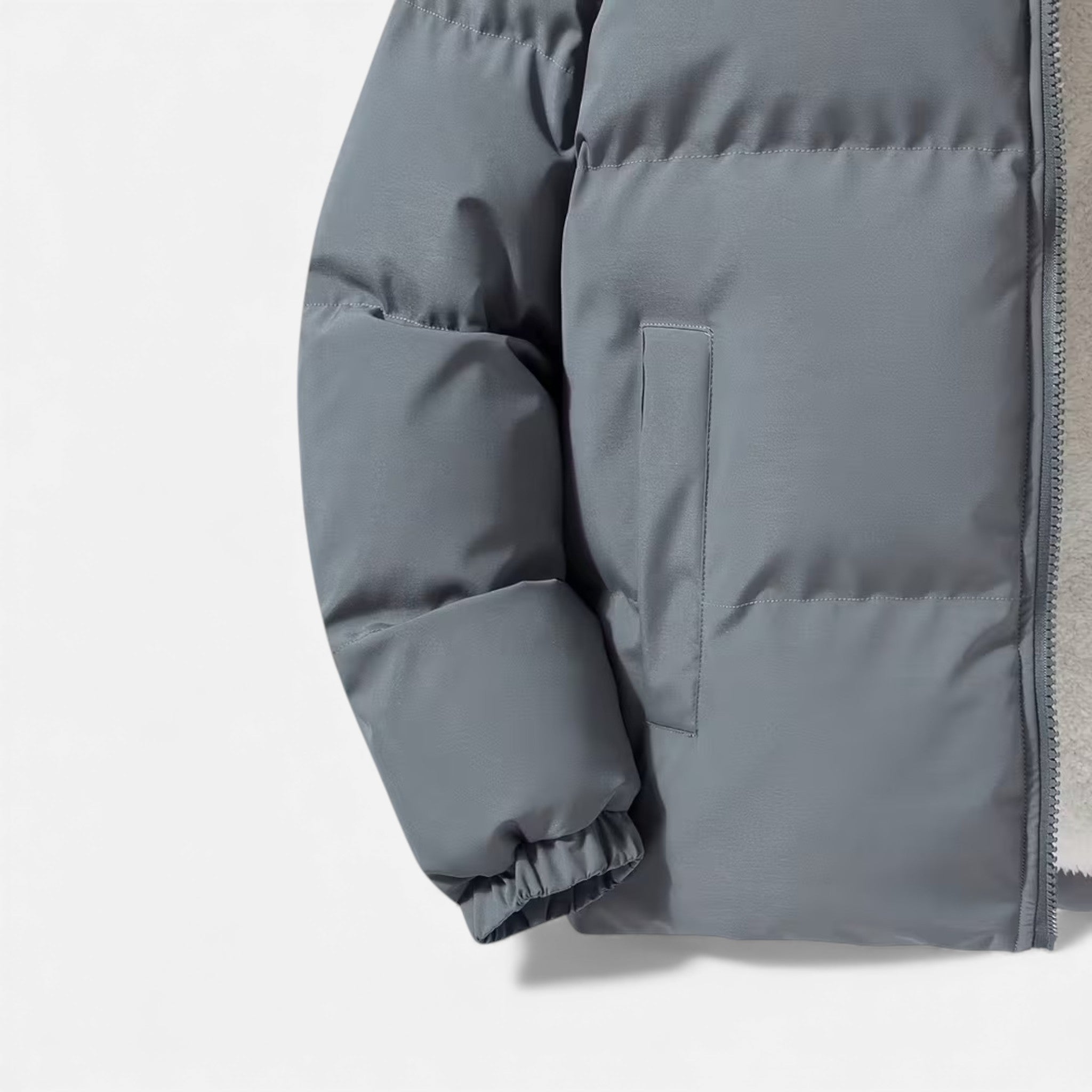 Men’s Lambswool Plush Puffer Jacket for Autumn/Winter