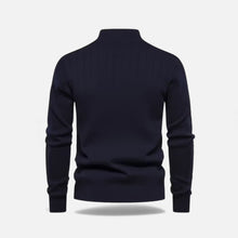 Men’s Warm Minimalist Zippered Knit Sweater