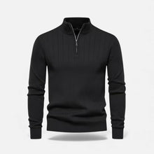 Men’s Warm Minimalist Zippered Knit Sweater