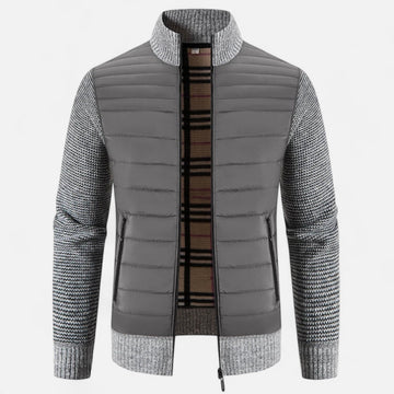 Men’s Fleece Stand-Collar Patchwork Jacket