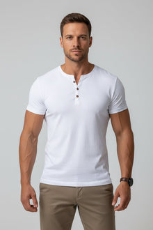 Men's Muscle Fit Henley T-Shirt