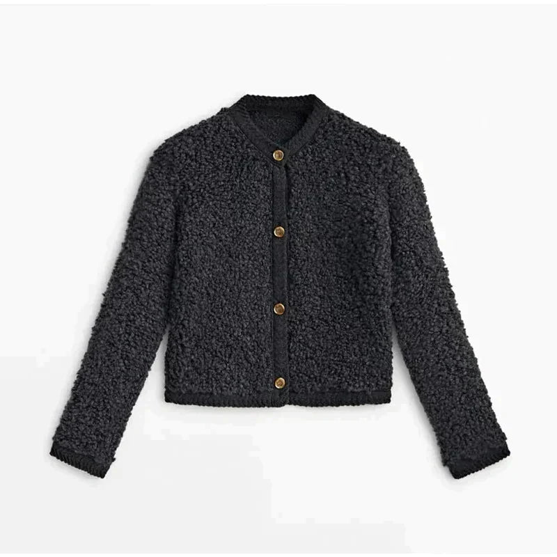 Women’s Button-Front Textured Cardigan