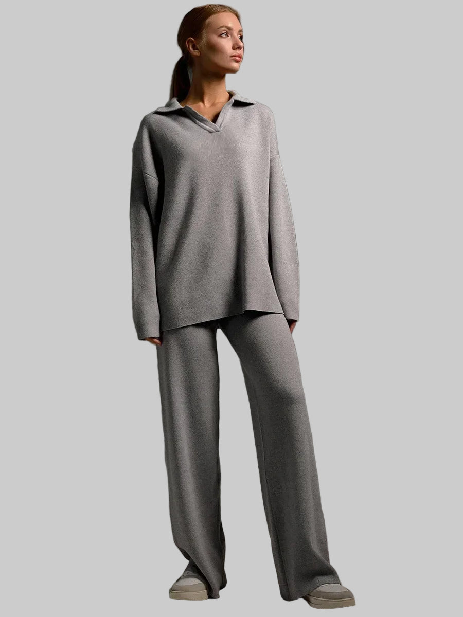 Women’s Collared Knit Lounge Set