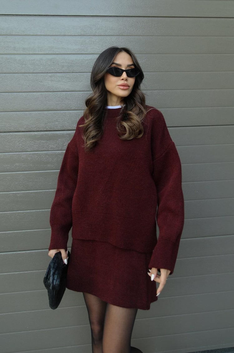 Women’s Knitted Sweater and Skirt Set