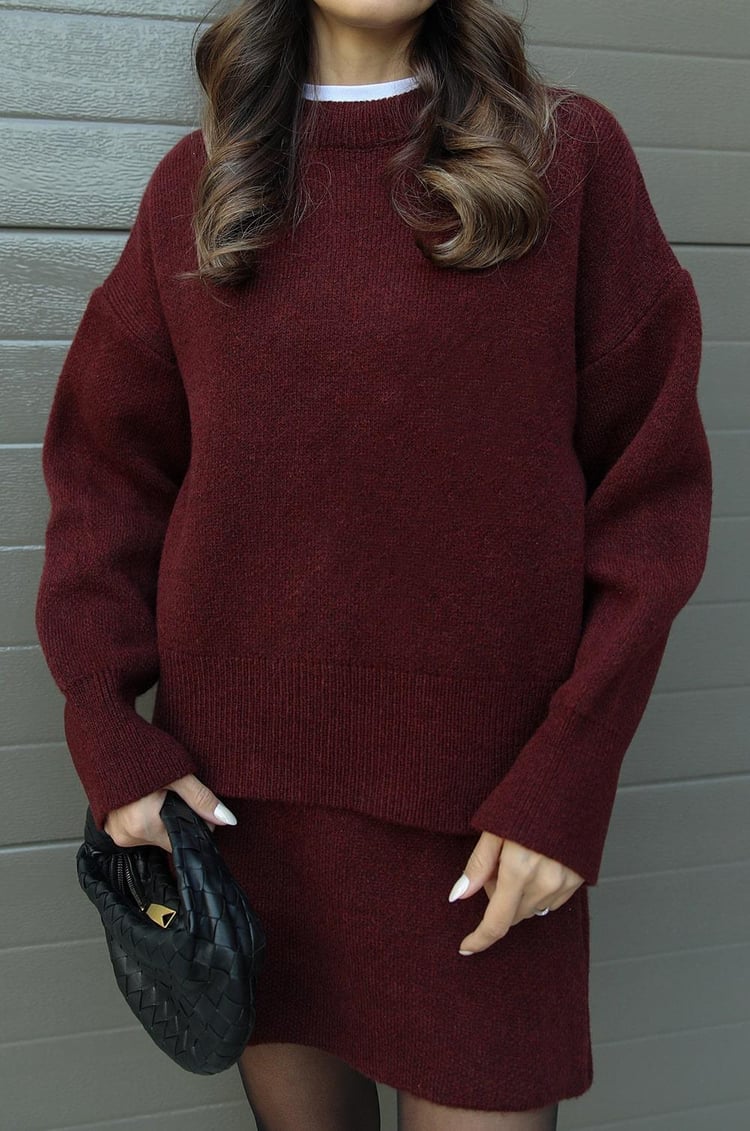 Women’s Knitted Sweater and Skirt Set