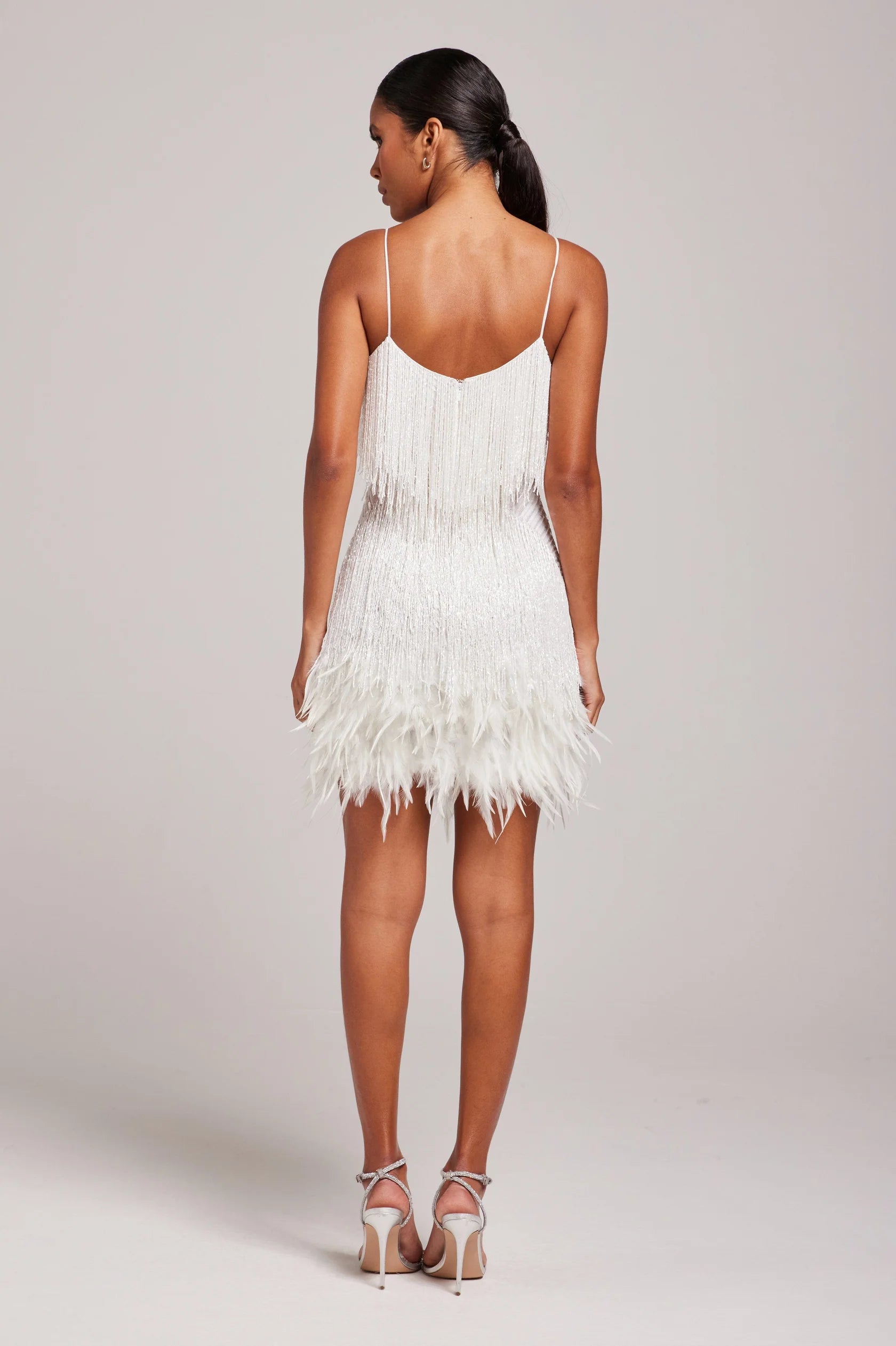 Women’s String Strap Fringe Mini Dress