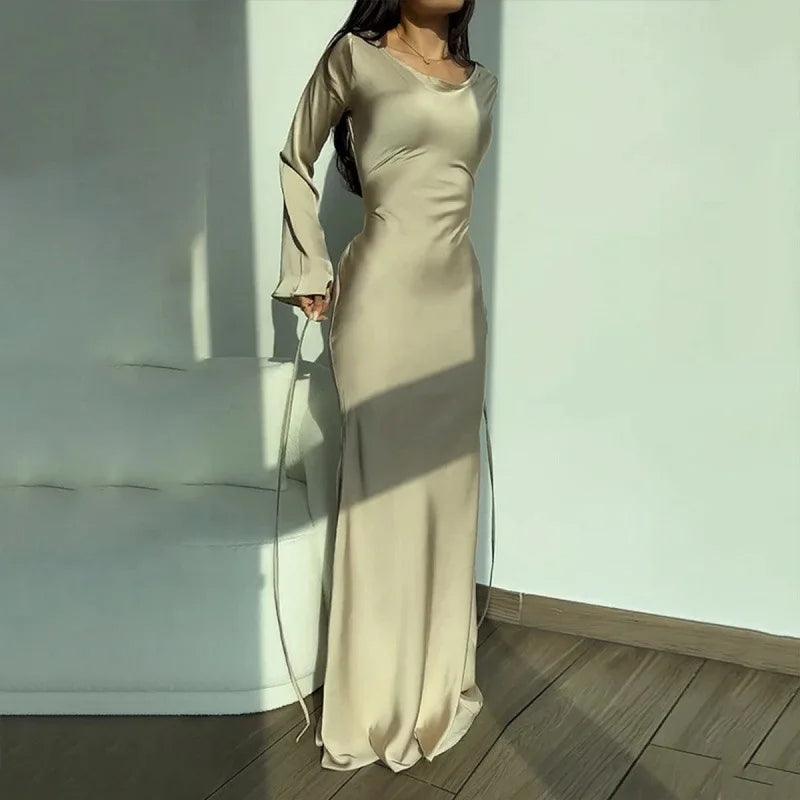 Women's Flared-Sleeve Maxi Dress