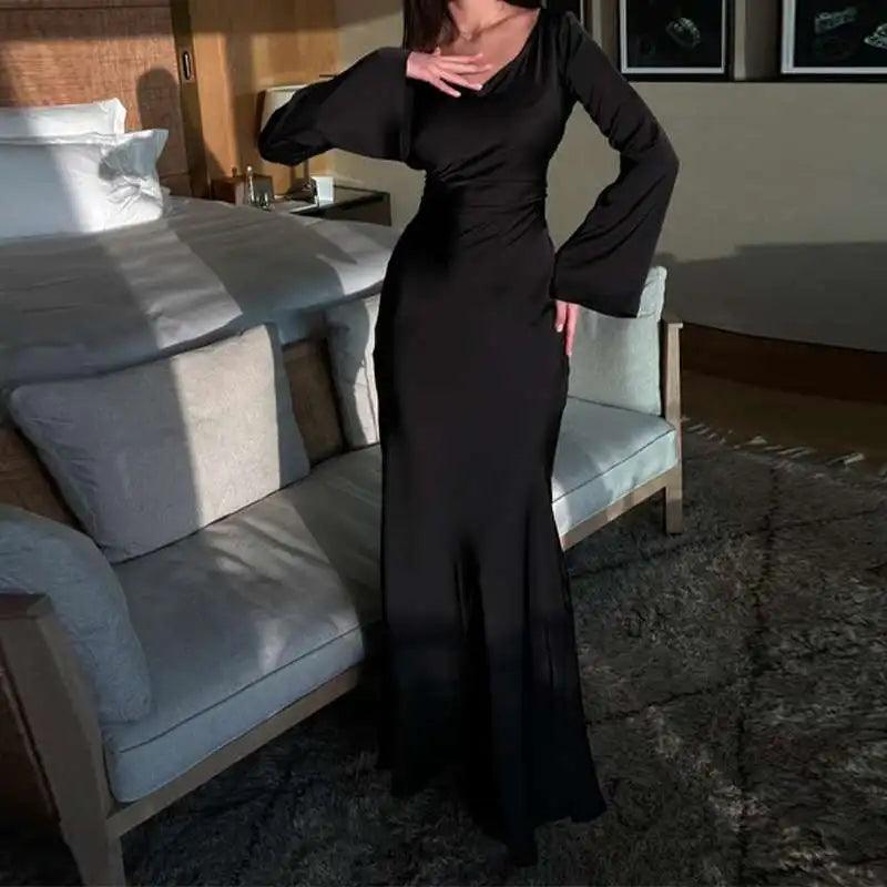 Women's Flared-Sleeve Maxi Dress