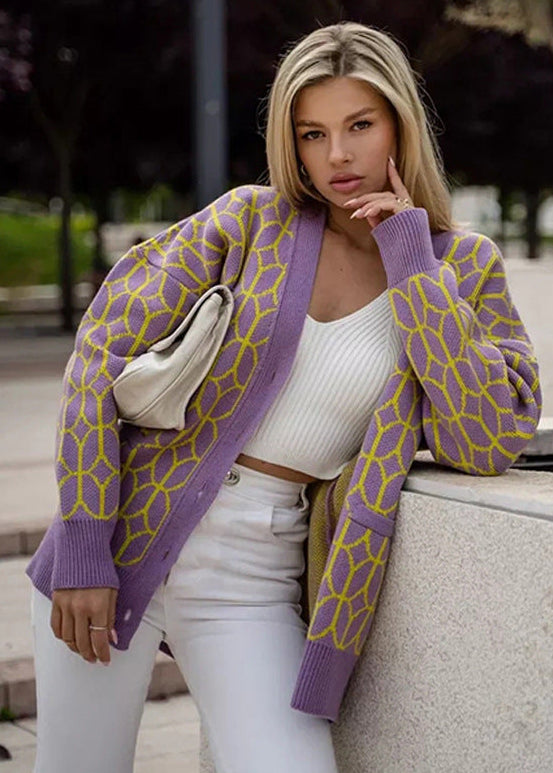 Women’s Geometric Pattern Cardigan