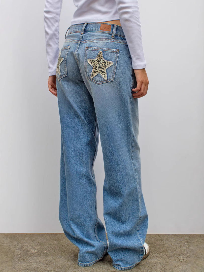 Women’s Jeans with Star Pocket Patches