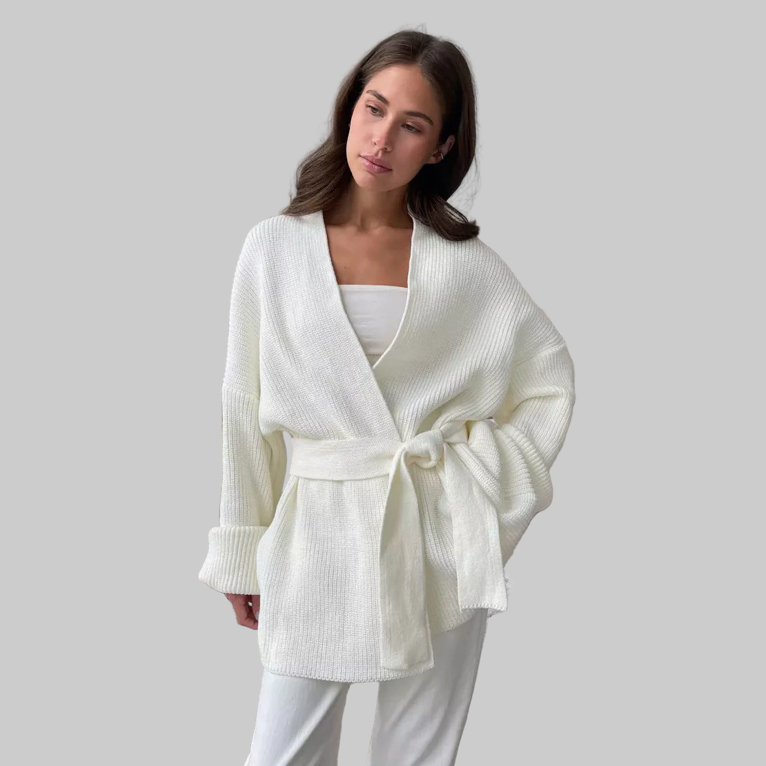 Women’s Knitted Cardigan with Belt