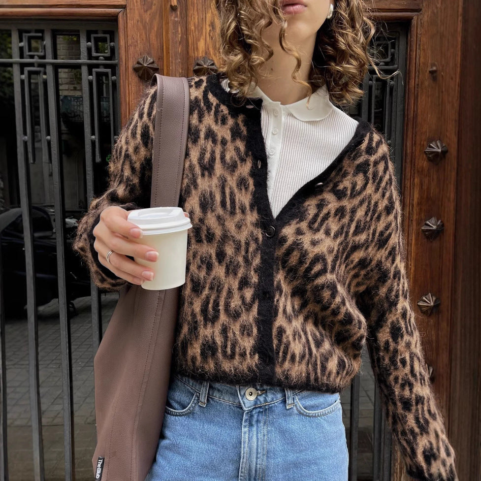 Women’s Leopard Fuzzy Cardigan