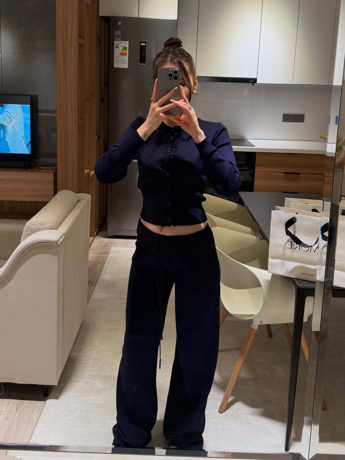 Women’s Ribbed Knit Cardigan and Wide-Leg Pants Set