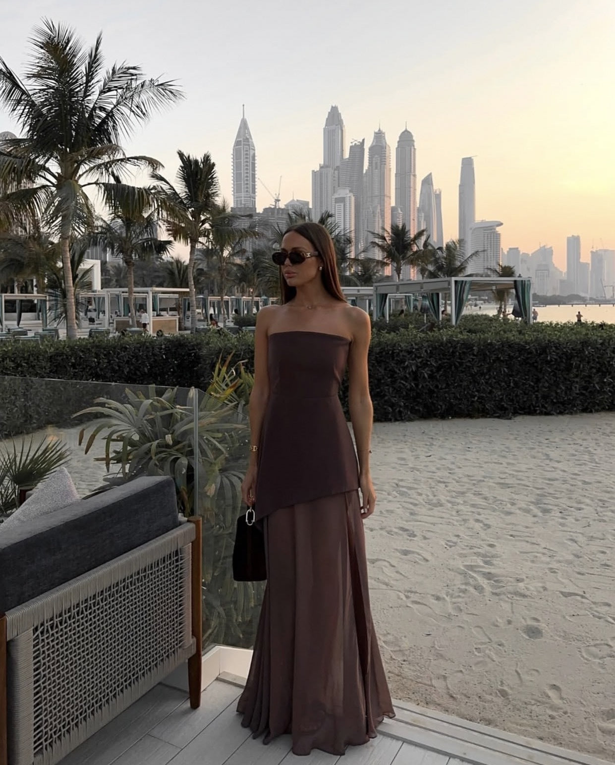 Women’s Strapless Layered Maxi Dress