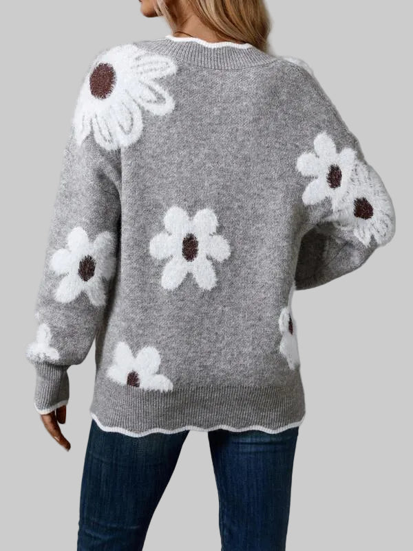 Women’s Sweater with Floral Pattern