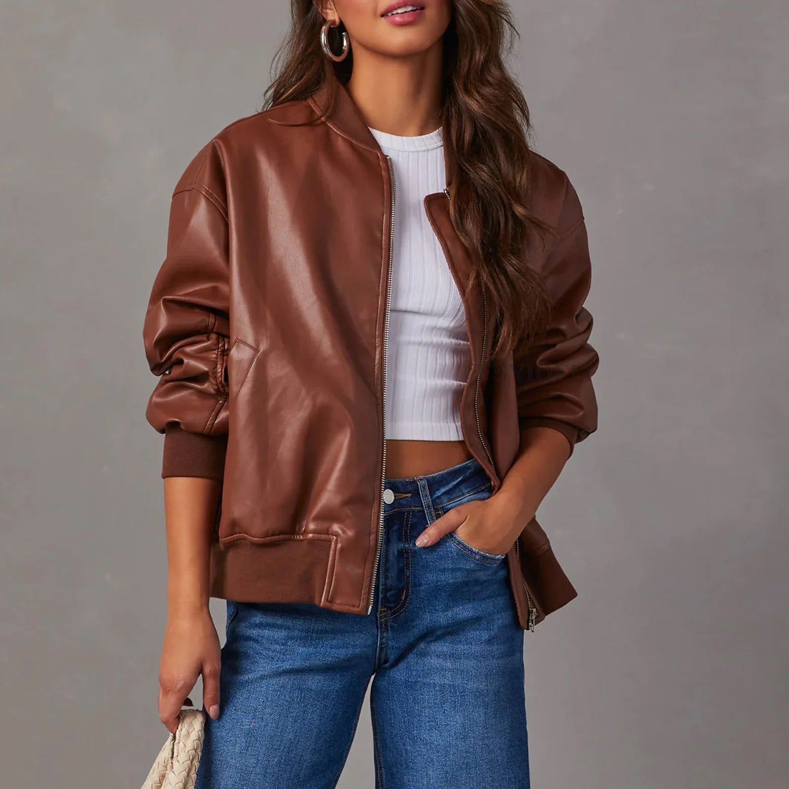 Women’s Zip-Front Bomber Jacket
