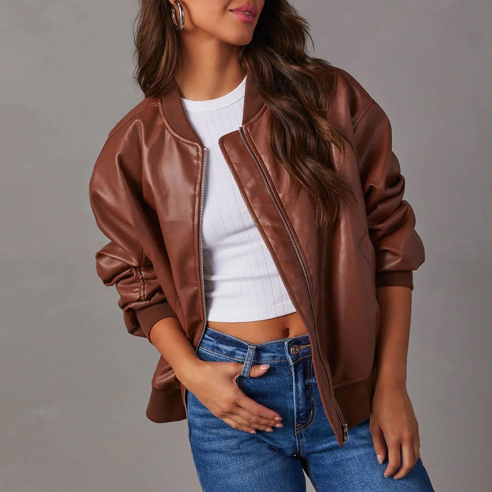 Women’s Zip-Front Bomber Jacket